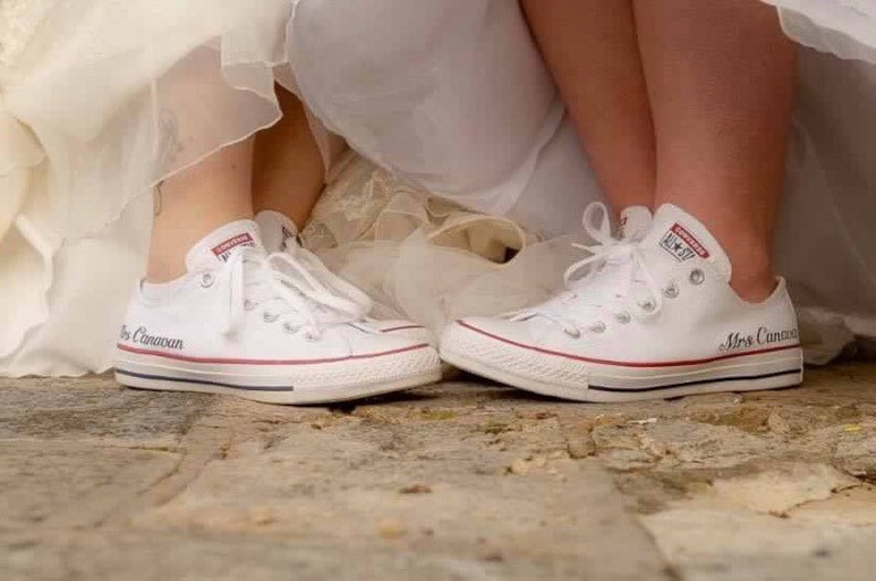 Converse de mariage mariée le marié fête de mariage | Etsy