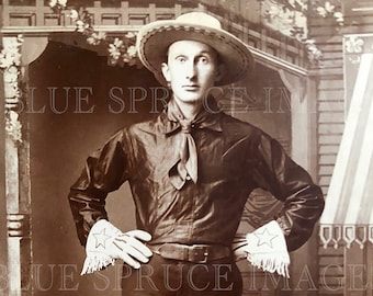 vintage Photo Cowboy Performer 1800s Image - TÉLÉCHARGEMENT NUMÉRIQUE - Imprimable instantanément pour l’artisanat, les journaux indésirables, le collage