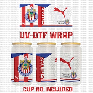 UV-DTF Soja Chivas De Corazon Voetbalteam Decoratie Libbey Cup Muurtattoo Telefoonhoesje