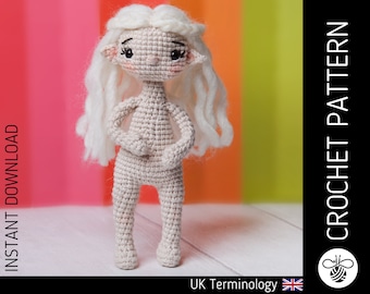 Felicity the Elf CROCHET PATTERN, crochet doll pattern, amigurumi doll pattern, downloadable PDF pattern, crochet doll base, cute amigurumi