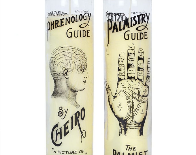 Phrenology glass candle