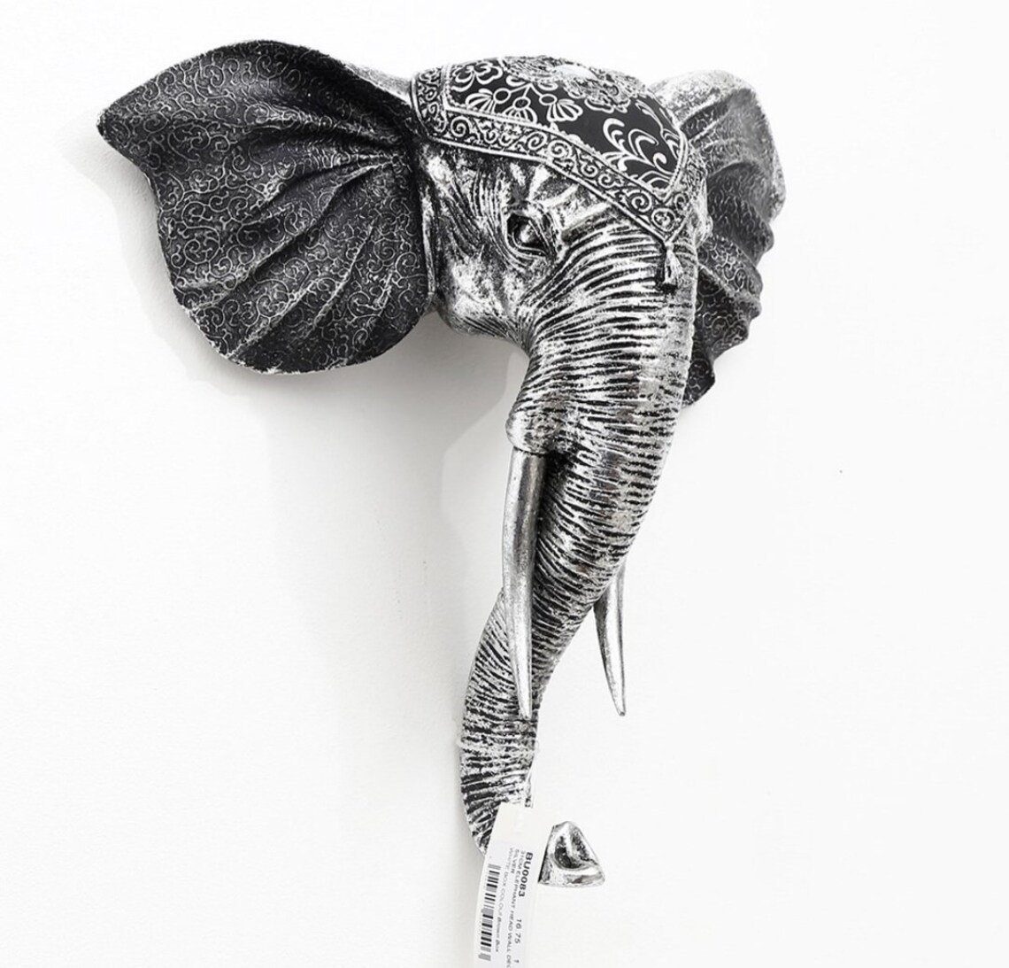 Silver elephant head wall hanging Etsy