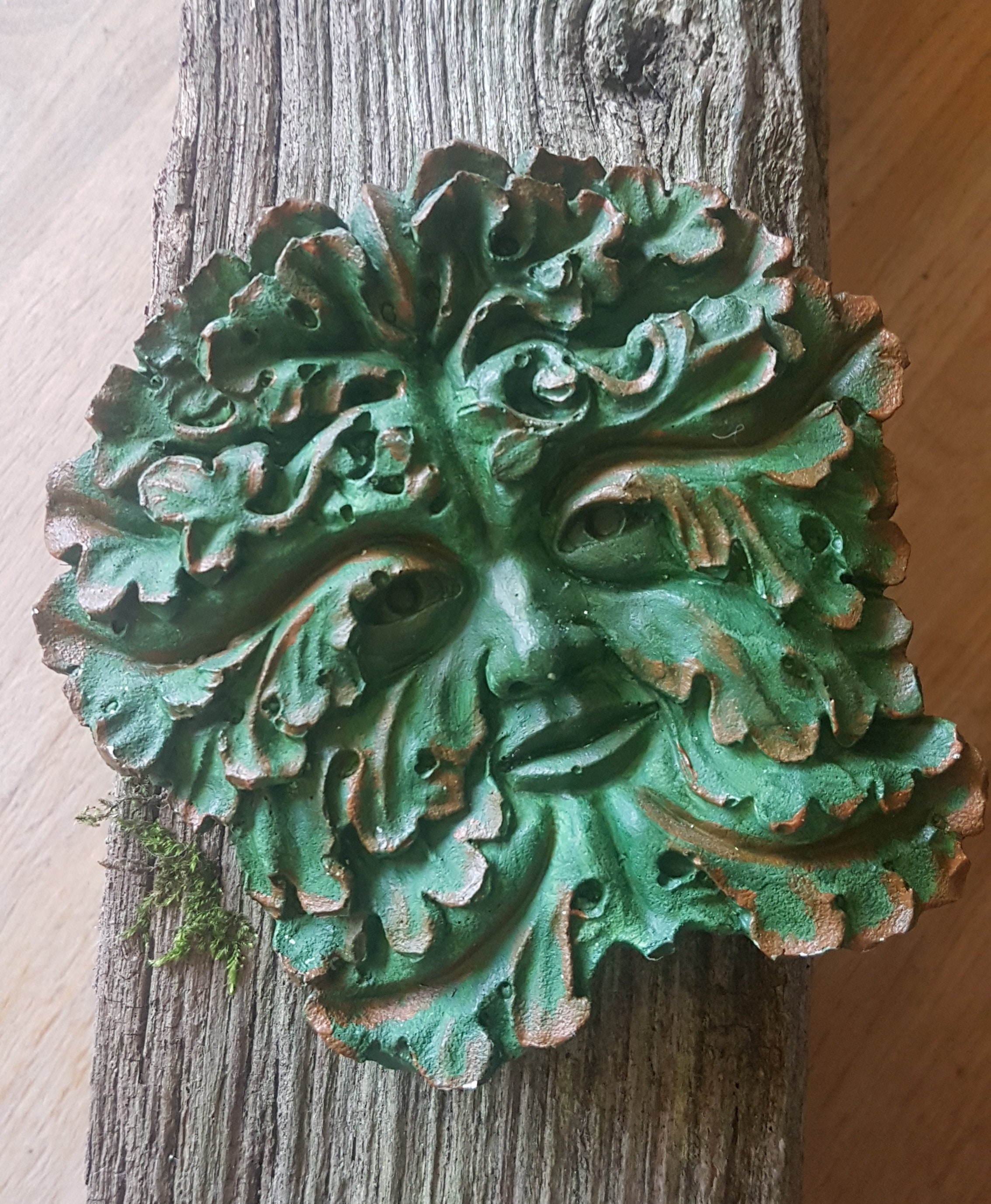 Hand geschnitzt Holz heidnischen Greenman Wand Hängend Geschenk NEU