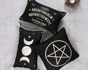 18x18 Esoterica Pagan & Witch Spirit Board Seeing Eye Weirdo Planchette Throw Pillow Multicolor 18x18 Esoterica Pagan & Witch Spirit Board Seeing Eye Weirdo Planchette Throw Pillow Multicolor