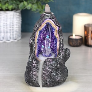 Glowing crystal cave backflow incense burner