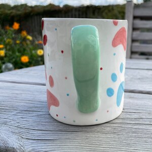 Paw Print Multicoloured Mug, Ceramic Pottery Shop , Hand Painted Kitchen Gifts, Mothers Day Gift, Easter, Pets, Dogs, Cats image 6