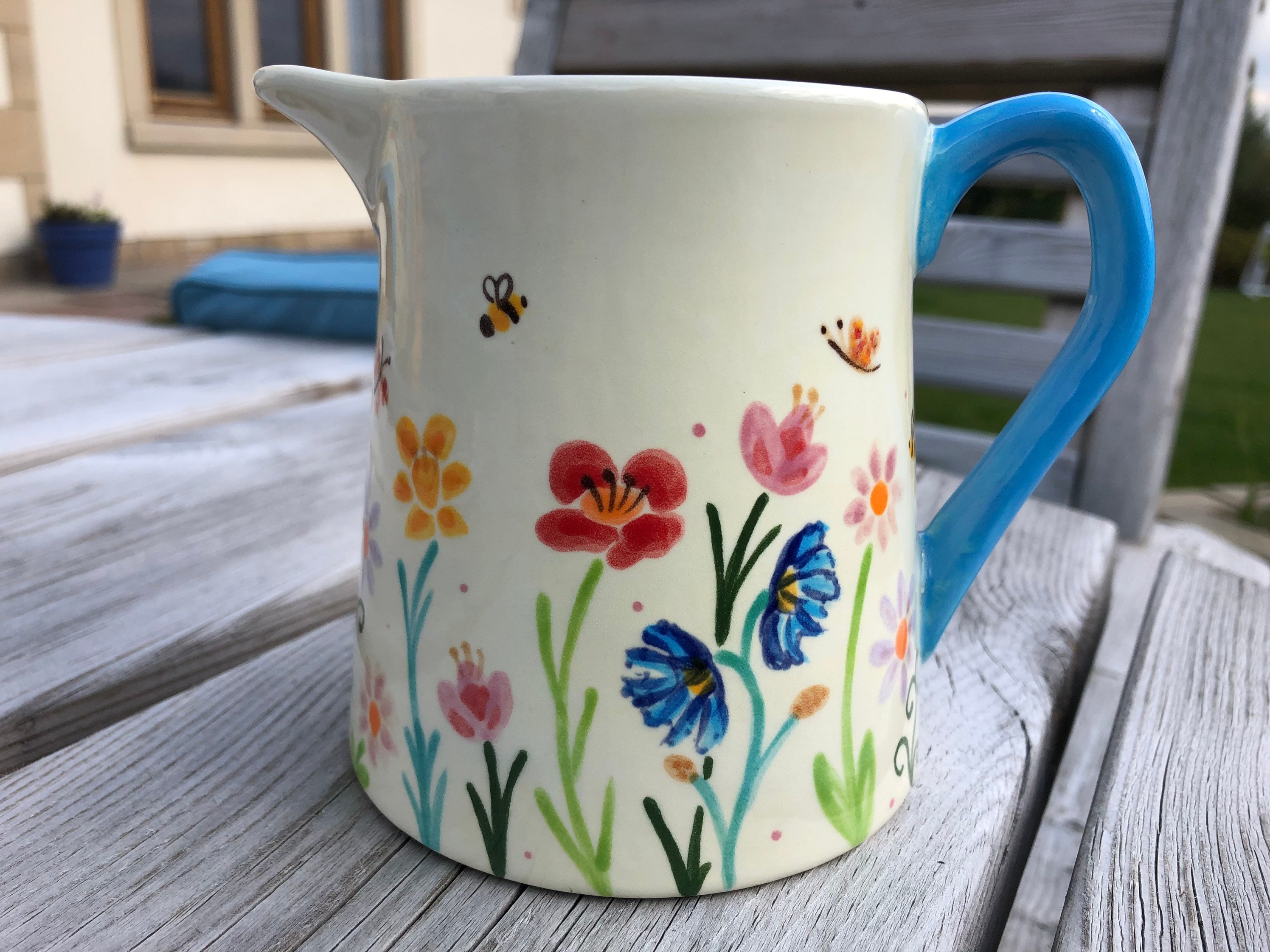 Summer Mayhem Floral Milk Jug. Ceramic Pottery Shop , Hand Painted Kitchen  Gifts and Accessories, Mothers Day Gifts. Small 