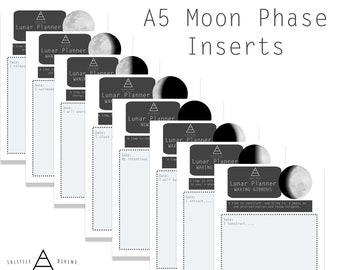 A5 ムーンフェイズ プランナー インサート、デジタル ダウンロード
