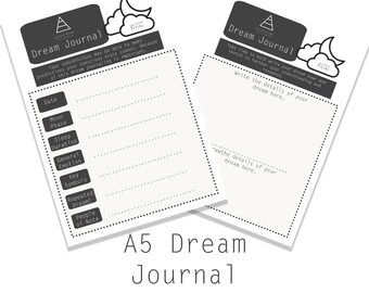 A5 ドリームジャーナル インサート、デジタルダウンロード
