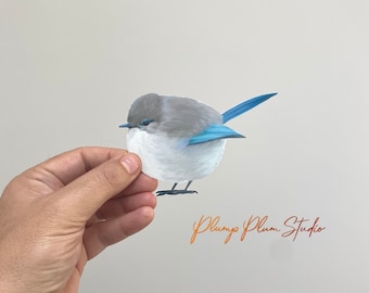 Fairy Wren Decal: Australian Bird Sticker, Textured Vinyl