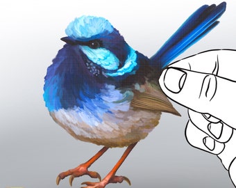 Blue Wren Decal: Australian Bird Sticker, Reusable Vinyl Art