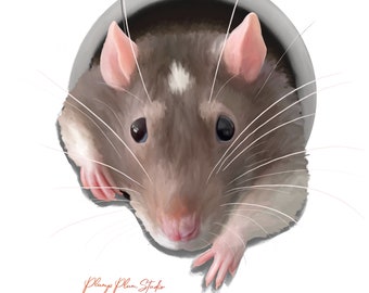 Realistic Rat Hole Decal: Textured Vinyl Wall Sticker