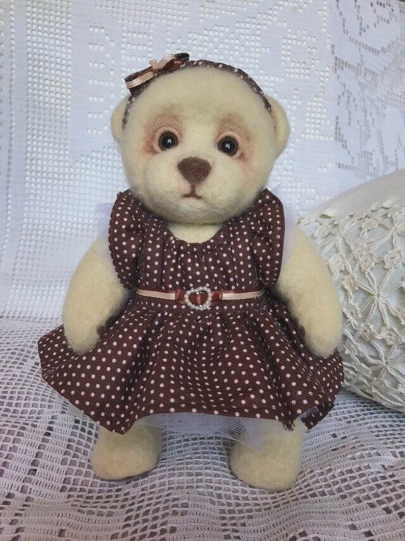 Handmade lady bear toy/ Lady teddy bear doll/ Cute bear | Etsy