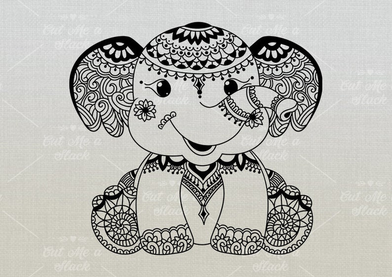 Download Multi Layered Mandala Baby Elephant Svg For Cricut - Free ...