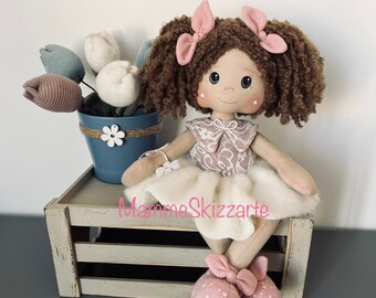 Personalized handmade doll,personalized handmade fabric doll,poupée en tissu faite main personnalisée,personalized muñeca