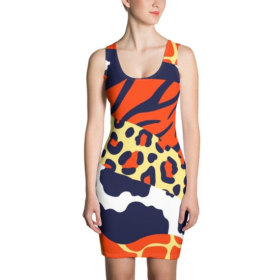 Tiger, Zebra, Leopard Animal Print Dress/ Orange, Black and White Leopard Animal Print Graphic Fitted Sexy Dress for Women - Etsy Tiger, Zebra, Leopard Animal Print Dress/ Orange, Black and White Leopard Animal Print Graphic Fitted Sexy Dress for Women - Etsy