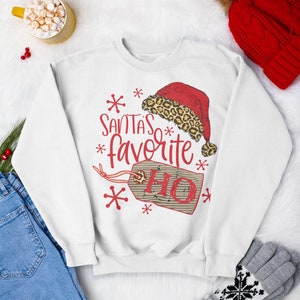 Santa&#39;s favoriete Ho Merry Christmas Sweatshirt / Grappig Vrolijk Kerst shirt / Xmas Sweatshirt / Kerstcadeau voor vrouwen