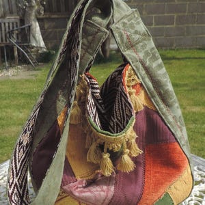 Crazy Patchwork Chenille Crossbody Slouch Festival Bag