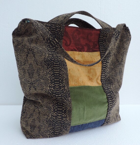 upholstery fabric tote bag
