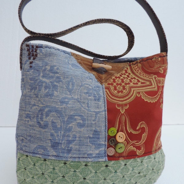 Handmade One Of A Kind Patchwork Shoulder Bag Handbag Boho Bag