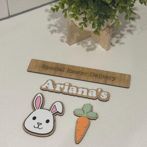 SMALL Additional plaque for the 2 panel interchangeable crates, Christmas Eve box, special delivery, Easter crate, special occasion