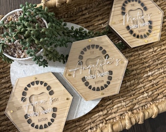 Personalised Bamboo Baby Teeth Keepsake Box: Tooth Fairy storage box