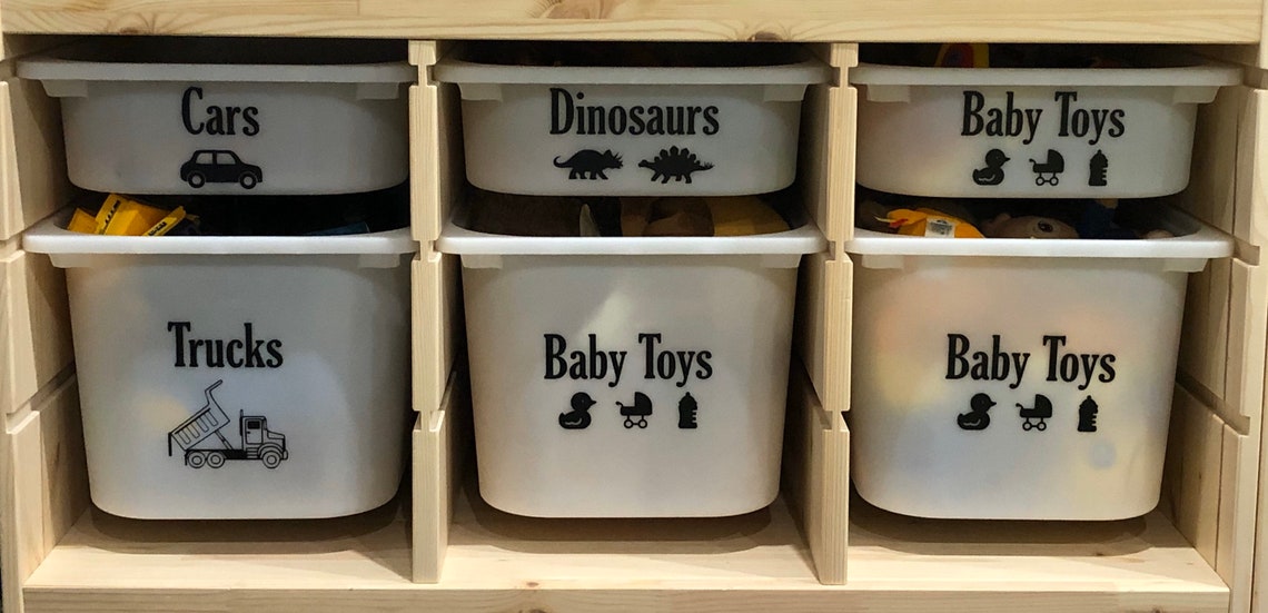 DECALS ONLY Toy Storage Labels IKEA Toy Box Labels Etsy