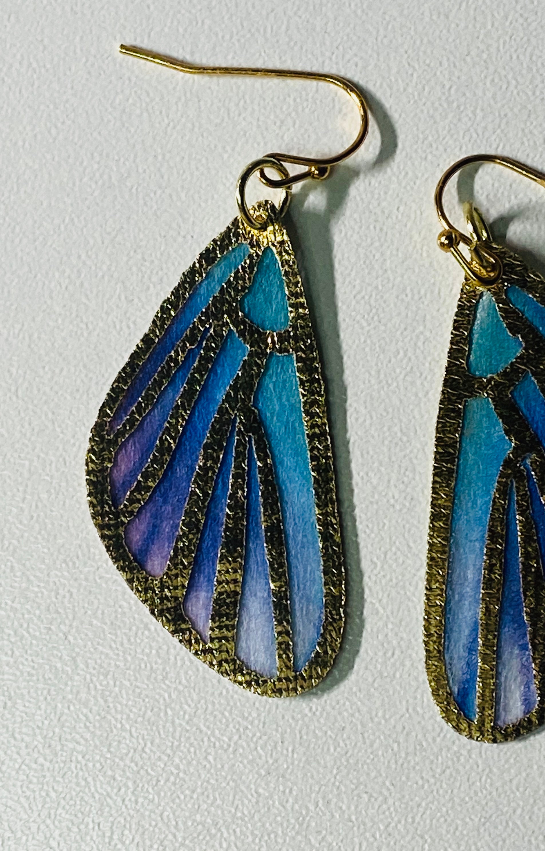 Multi Colored Fairy Wing Earrings - Etsy
