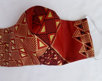 Masques pour le visage avec poche de filtre, pièce de nez de fil et boucles élastiques d’oreille. Coton, Lavable, Double Couches.  Fabriqué et prêt à expédier depuis les États-Unis.