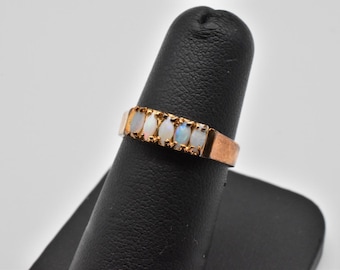 Opal 18K Yellow Electroplated Gold Ring, Vintage, Size 5