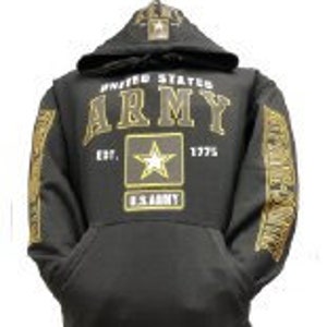 US Army hoodie USA Military U.S America Army Black hooded sweatshirt