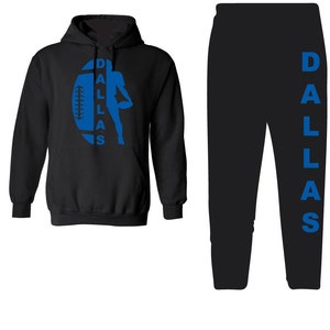 Dallas hoodie and sweatpants outfit unique design sweatsuit Black  hoodie and black sweatpants hooded sweatshirt
