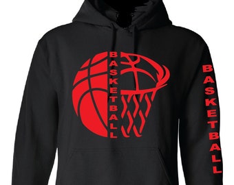 Basketball hoodie  Sport style red color design  hooded sweatshirt