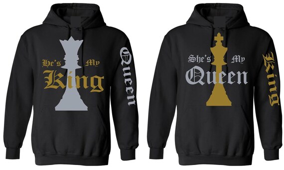 Sudaderas King \u0026 Queen para pareja sudadera negra con capucha | Etsy México