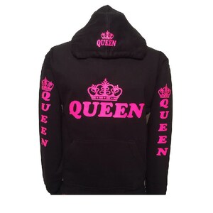 Queen Black Hoodie Hot Pink Design Hooded Sweatshirt - Etsy
