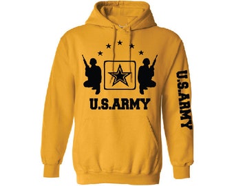 US Army Hoodie USA Military U.S America Army Black Hooded | Etsy