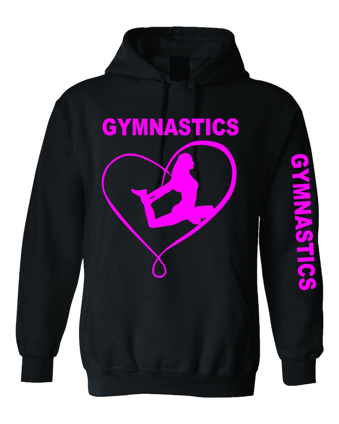 Gymnastics Hoodie Unique Pink Design Black Hooded Sweatshirt Etsy Denmark