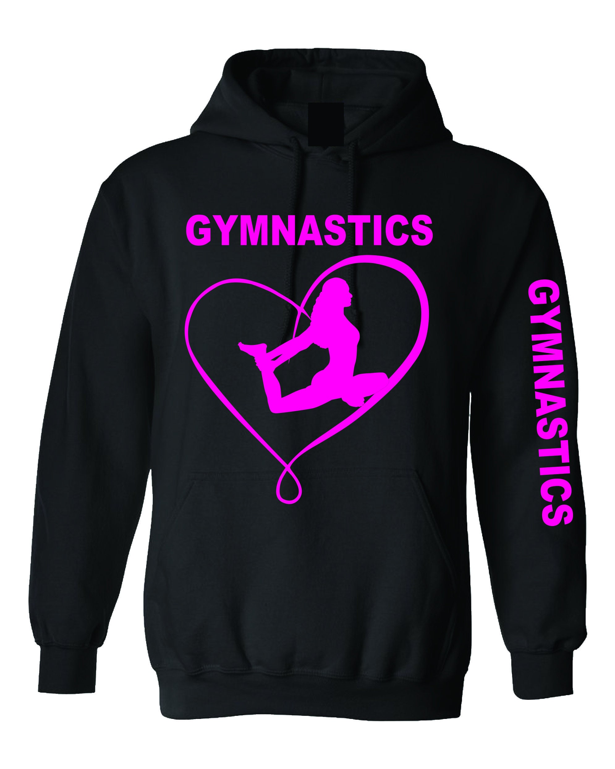 Gymnastics Hoodie Unique Pink Design Black Hooded Sweatshirt - Etsy Denmark