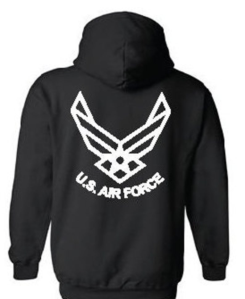 US Air Force Black Hoodie White Design Hooded Sweatshirt Etsy