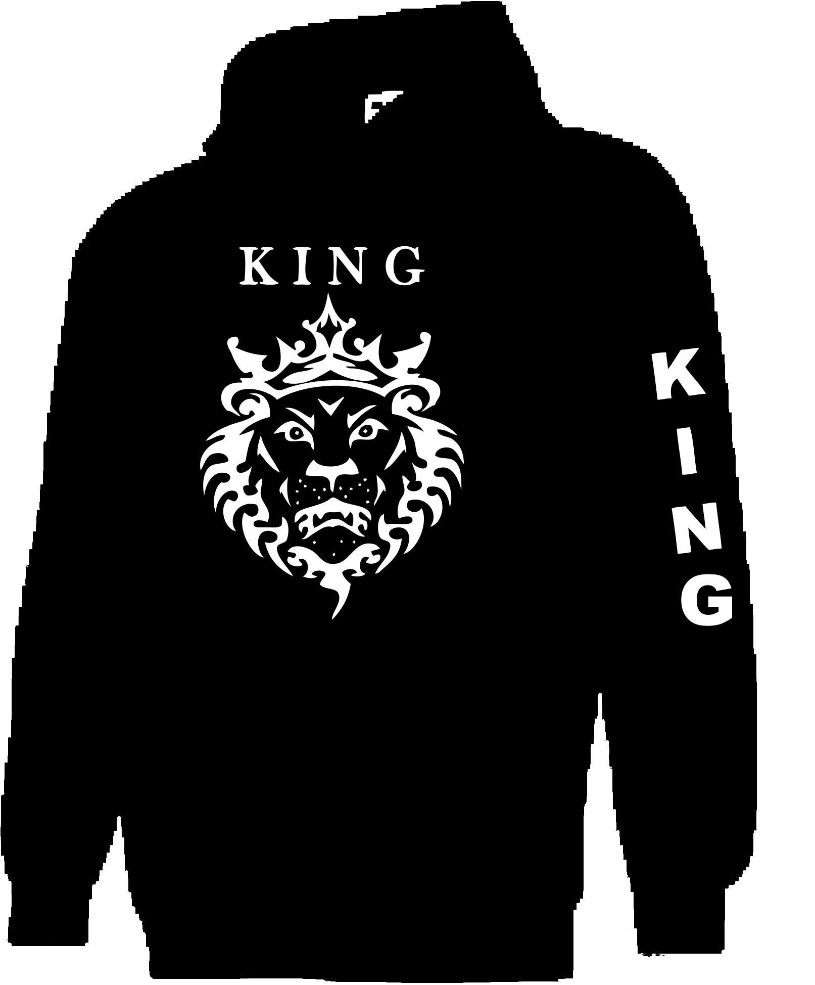 King Hoodie Black Hooded Sweatshirt White Design - Etsy