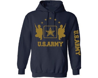 US Army Hoodie USA Military U.S America Army Black Hooded | Etsy