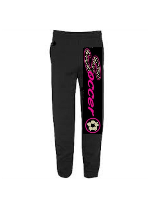 Soccer Black Sweatpants Cheetah \u0026 Pink 