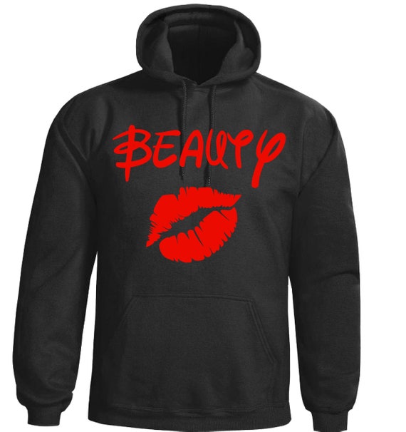 Black hoodie with red design hotsell