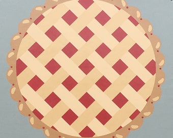 Strawberry Rhubarb Pie Barn Quilt 4'x4'