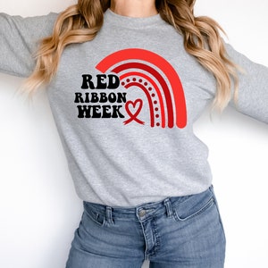 Red Ribbon Week SVG PNG | Halloween Red Ribbon Week | boho rainbow SVG png | Teacher Red Ribbon Shirt | Kid Red Ribbon Shirt