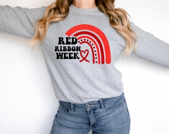 Red Ribbon Week SVG PNG | Halloween Red Ribbon Week | boho rainbow SVG png | Teacher Red Ribbon Shirt | Kid Red Ribbon Shirt