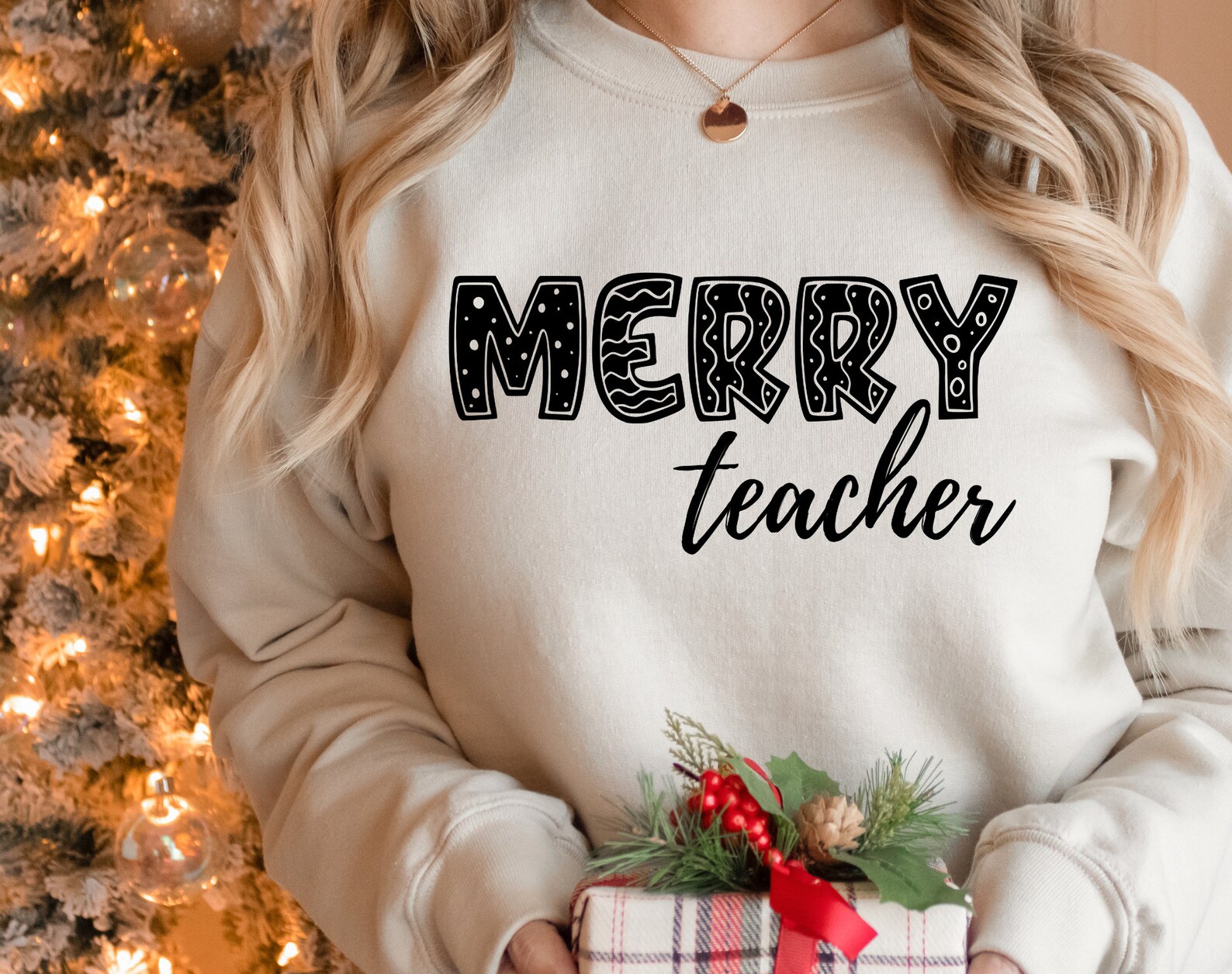 Merry Teacher SVG PNG | Winter Shirt for Teachers | Christmas Shirt for ...