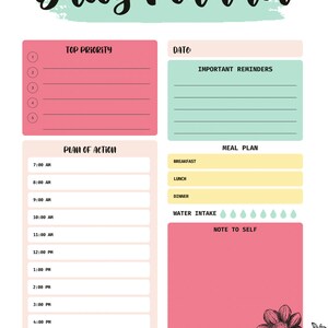 Printable Planner | Daily Planner | Meal Planner | Monthly Planner | Weekly Planner | Instant Download | Planner Inserts | To- Do List