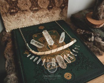 Collar de costilla envuelto - Pagano - Bruja - Joyería de hueso