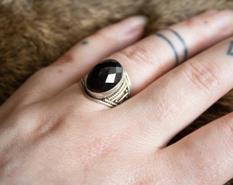 Black Onyx Ring, size 6 US